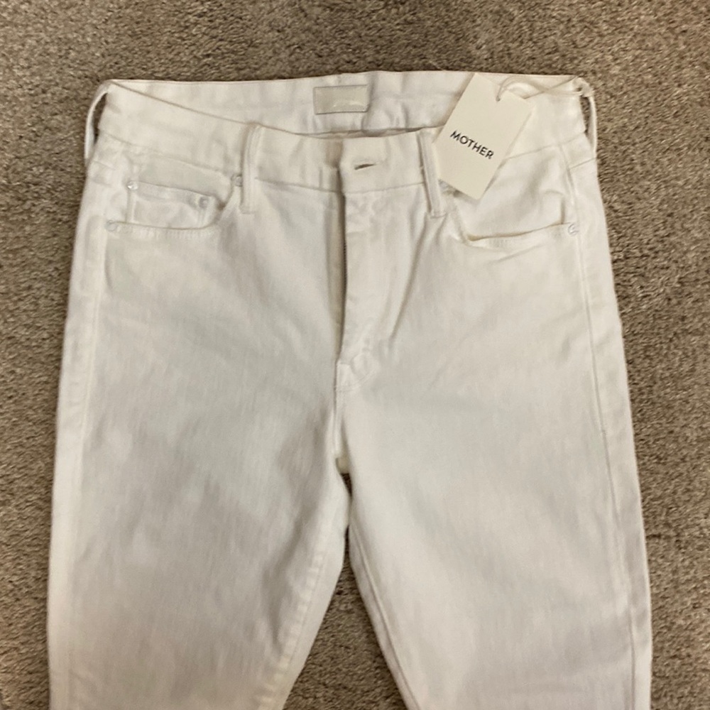 NWT white Mother Jeans